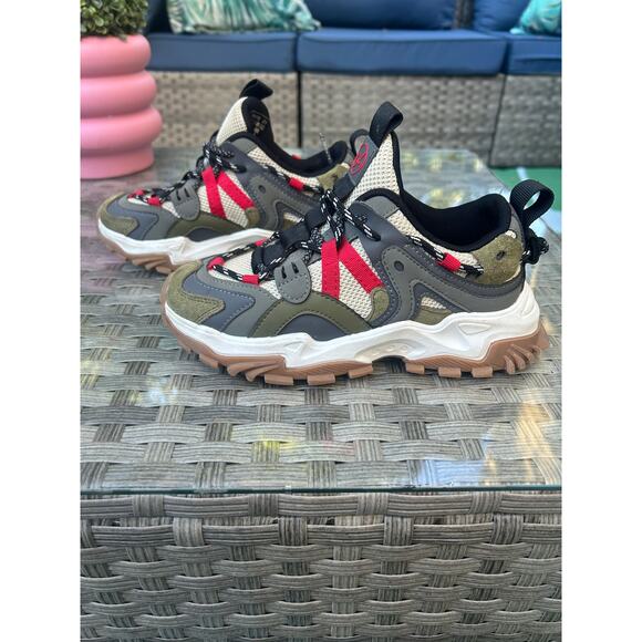 Javi Other - Javi Swipe 2Y Trail Kids Sneakers – Olive/Red –